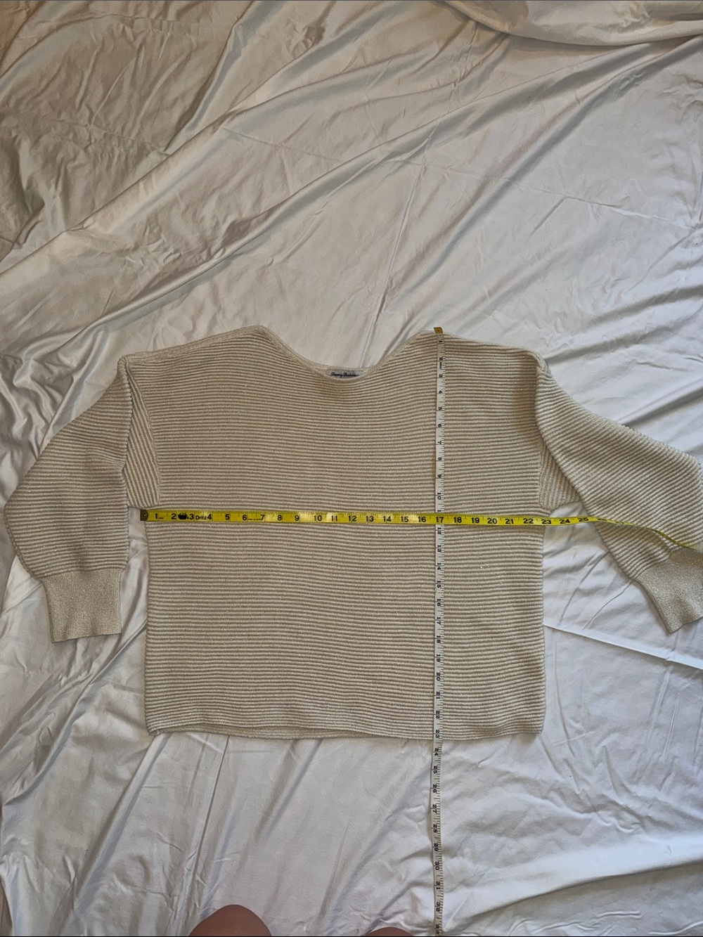 Tommy Bahama Cream with gold fleck Ribbed Crewneck Sweater